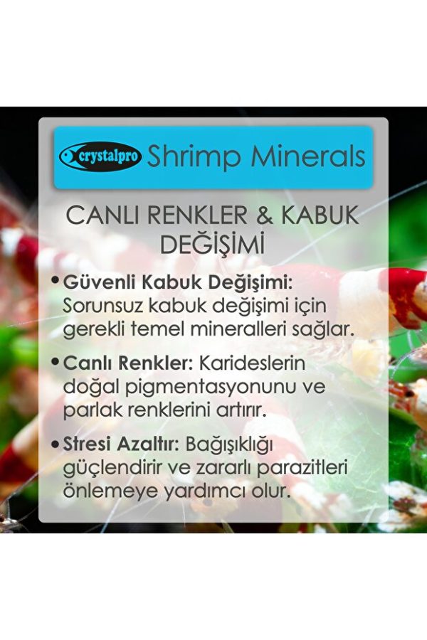 Crystalpro Shrimp Minerals Tatlı Su Karides Minerali Kabuk Gelişimi İçin Kalsiyum 125 ml