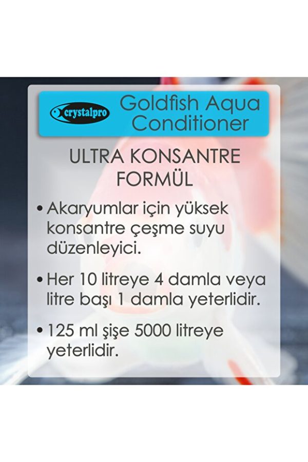 Crystalpro Goldfish Aqua Conditioner  Japon Balıkları İçin Su Düzenleyici 125 ml