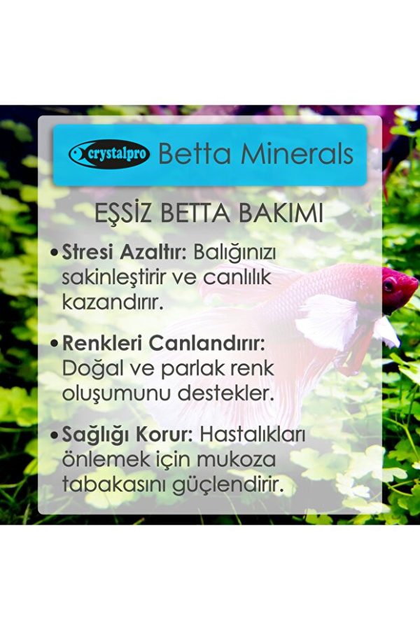 Crystalpro Betta Minerals Beta Balıkları İçin Sağlık Destekleyici Mineral Katkısı 125 ml
