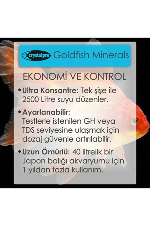 Crystalpro Goldfish Minerals Japon Balığı Mineral Takviyesi Sağlık Destekleyici 125 ml