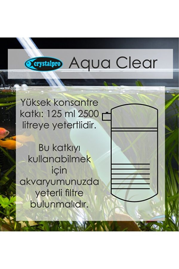 Crystalpro Aqua Clear Akvaryum Su Berraklaştırıcı Su Bulanıklık Ve Koku Giderici 125 ml