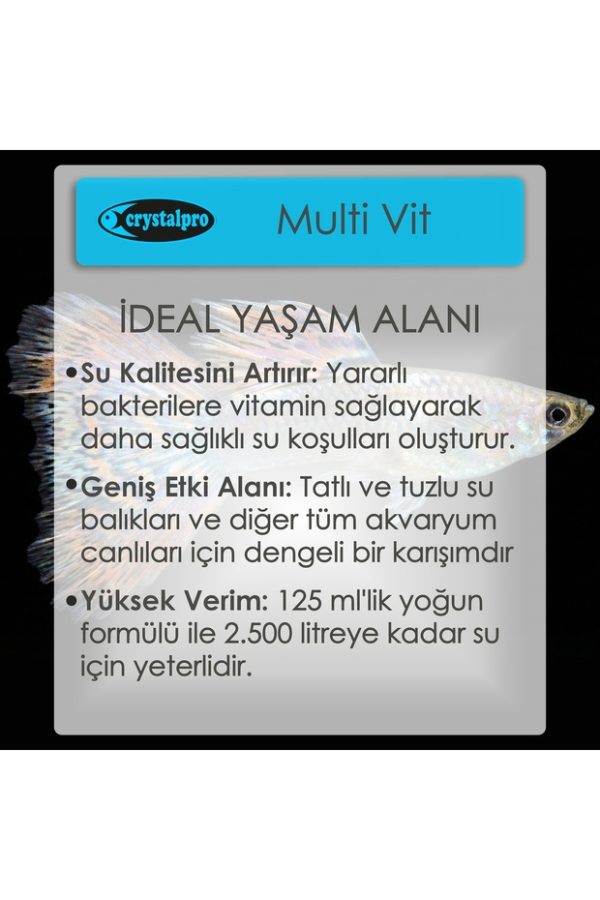 Crystalpro Multi-vit 125ml Genel Akvaryum Balık Vitamini