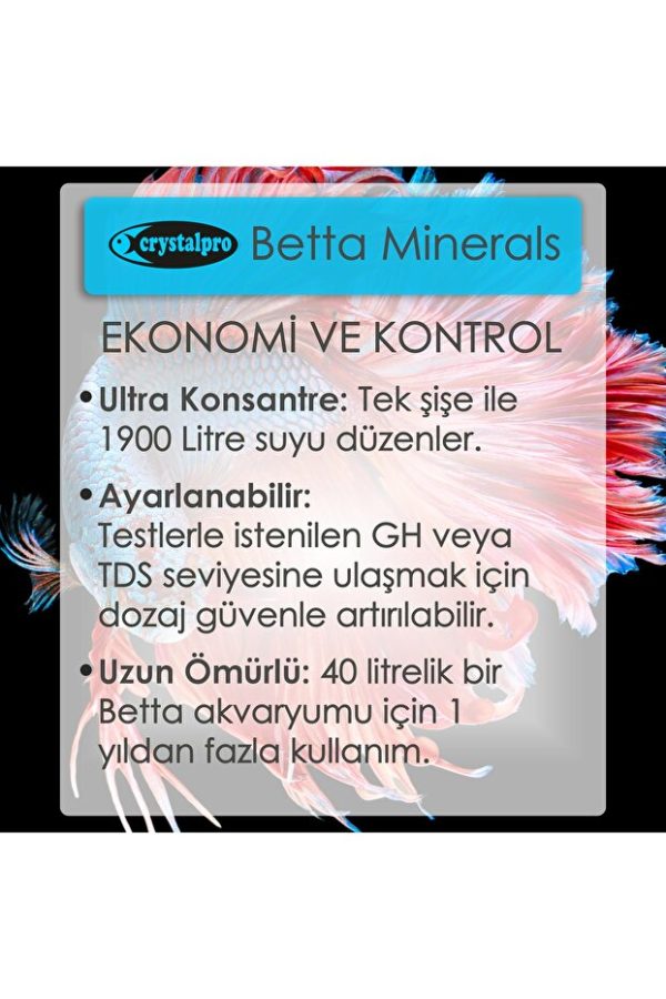 Crystalpro Betta Minerals Beta Balıkları İçin Sağlık Destekleyici Mineral Katkısı 125 ml
