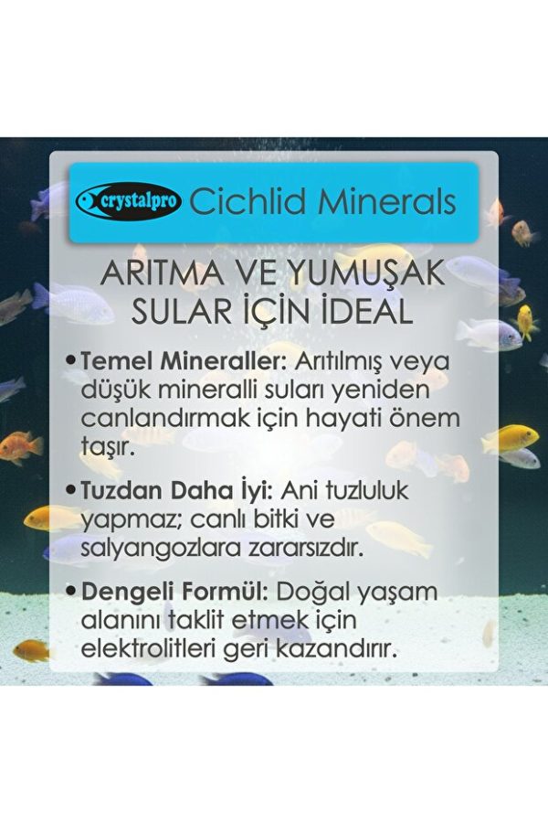 Crystalpro Cichlid Minerals  Ciklet Sağlığı İçin Mineral Katkısı 125 ml