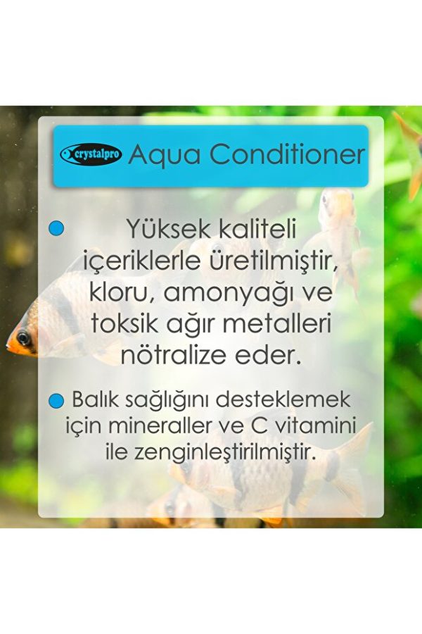 Crystalpro Aqua Conditioner Akvaryum Su Düzenleyici Çeşme Suyu Klor Amonyak Ve Ağır Metal Giderici  125 ml