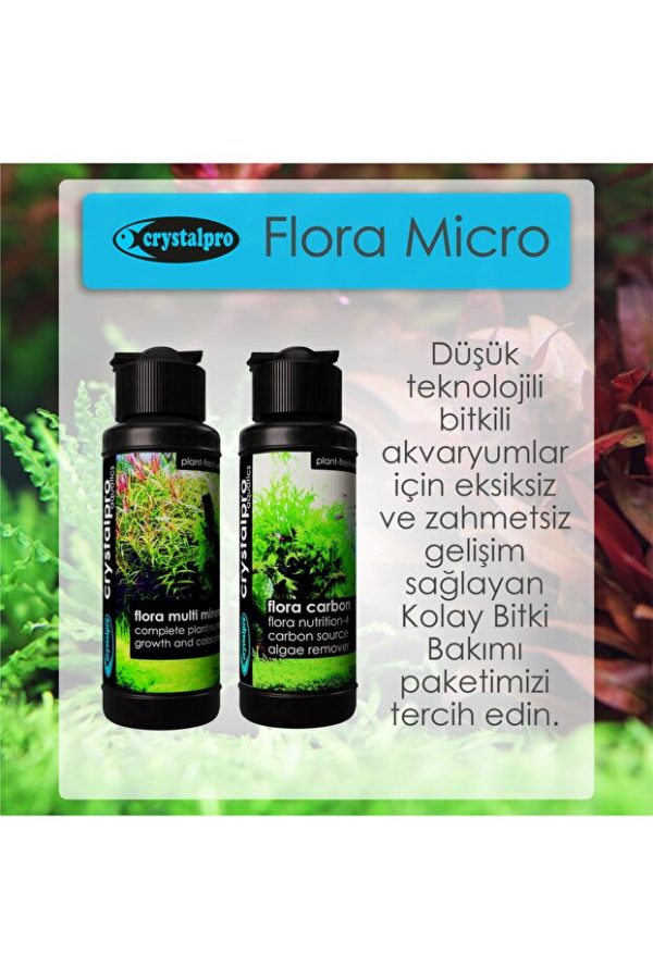 Crystalpro Flora Carbon Akvaryum Bitkileri İçin Karbon Kaynağı ve Yosun Önleyici 125 ml