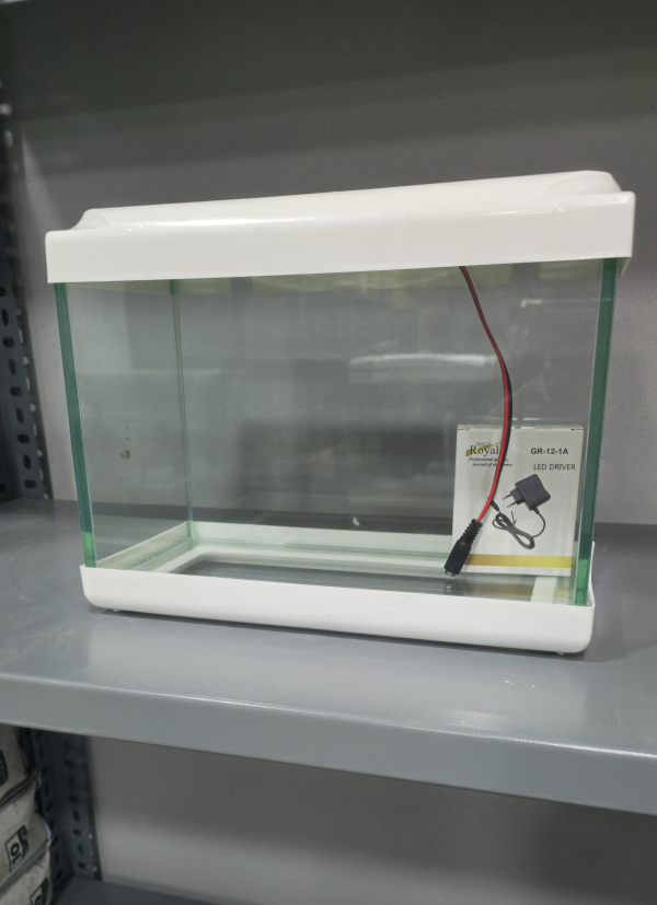 30 cm Beyaz Renkli Led Işıklı Akvaryum 30x14x22