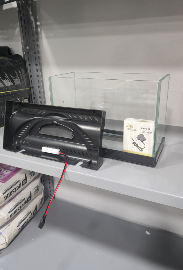 30 cm Siyah Renkli Led Işıklı Akvaryum 30x14x22