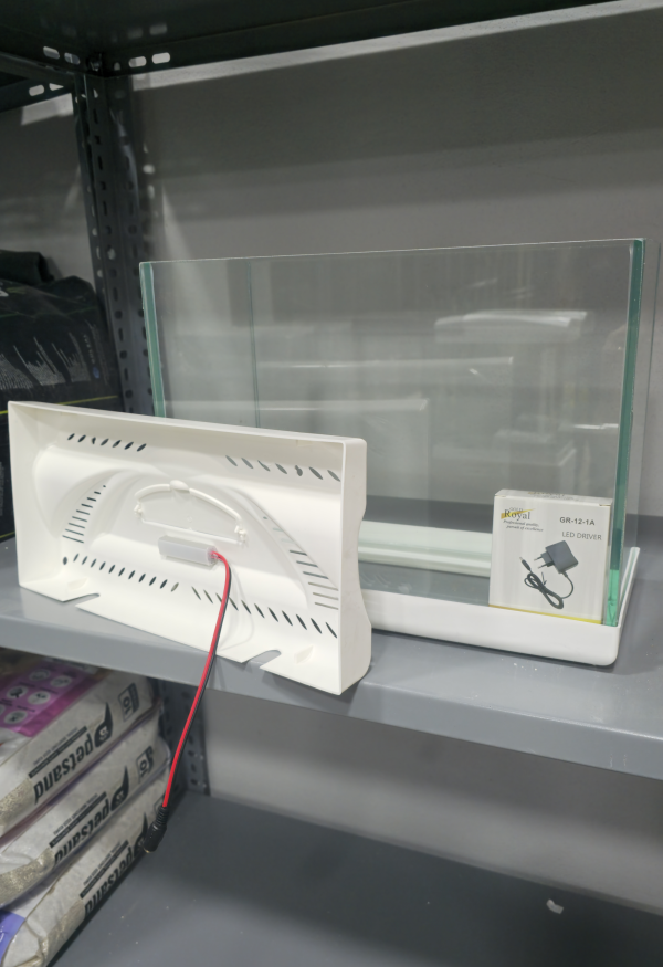 35 cm Beyaz Renkli Led Işıklı Akvaryum 35x15x29