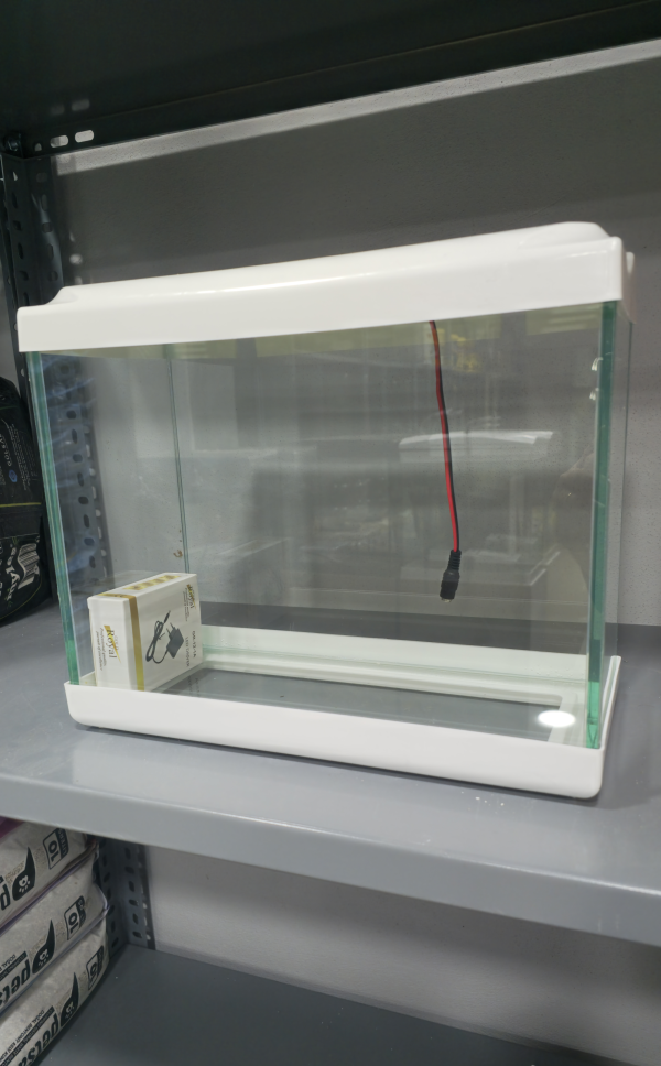 35 cm Beyaz Renkli Led Işıklı Akvaryum 35x15x29