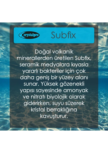 Crystalpro Subfix Akvaryum Biyolojik Filtrasyon Medyası Yüksek Kapasite Bakteri Yuvası  10 lt